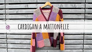 Come fare cardigan a mattonelle granny  tutorial e schema uncinetto [upl. by Zenger]