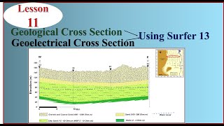 Geological Cross section amp Geoelectrical Cross section using Surfer 13  Lesson 11 [upl. by Selbbep]