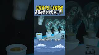 往燈泡中加入各種液體，通電後燈泡會發生什麼？實驗知識 科普 [upl. by Onibla411]