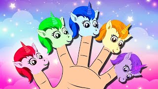 Colourful Unicorn Finger Family 🦄  Nursery Rhymes For Kids [upl. by Woothen]