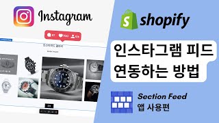 쇼피파이 쇼핑몰에 인스타그램 피드 연결하는 방법 section feed 앱 [upl. by Mishaan]