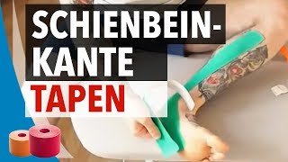 SCHIENBEINKANTE TAPEN  Schienbein Tapen Anleitung mit KinesiologieTape [upl. by Hamfurd57]