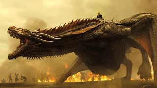 DROGON VS LANNISTERS ARMY GAME OF THRONESDAENERYS SLAUGHTERS THE LANNISTERSDrogon fight scene [upl. by Atnes674]