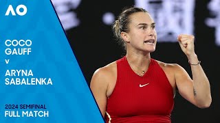 Coco Gauff v Aryna Sabalenka Full Match  Australian Open 2024 Semifinal [upl. by Maddi930]