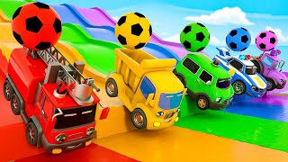 Baby Shark  Wheels On the Bus song  Soccer ball shaped wheels  Baby Nursery Rhymes amp Kids Songs [upl. by Salinas]