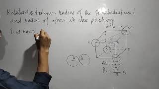 Relationship between radius of tetrahedral void and radius of atom  English [upl. by Chas715]