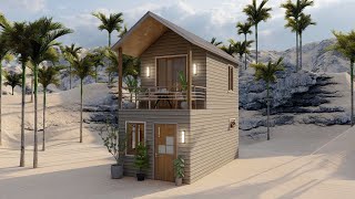 Gorgeous Two Storey Tiny House with Balcony 3x6 Meters  200 Sqft  With Floor Plan [upl. by Millard]