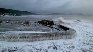 Storm Ciaran hits Lyme Regis drone clips  2nd November 2023 [upl. by Searle231]