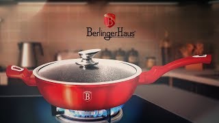 Berlinger Haus Metallic Line Burgundy Edition Deep Frypan With Lid Presentation BH1260N BH1261N [upl. by Amando]