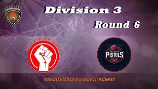 Atlasbasket  Div 3Round 6  PRIMERO DE MAYO vs DETROIT PISTOLS [upl. by Nnarual]