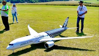 FASCINATING SELFMADE DIY AIRBUS A350  HUGE AMAZING RC SCALE MODEL AIRLINER  FLIGHT DEMONSTRATION [upl. by Yedsnil]