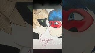 Lady bug and cat noir drawing 🐞🐈‍⬛🫶🏻 shorts art [upl. by Mitzie290]