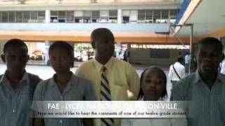 FAE Progress Video Lycée National de PétionVille French with English subtitles [upl. by Ashien]