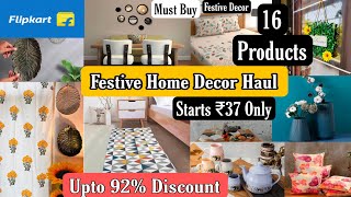 Huge 16 Flipkart Festive Decor Haul Starts ₹37 only  festive decor haul homedecor [upl. by Helbonnas880]