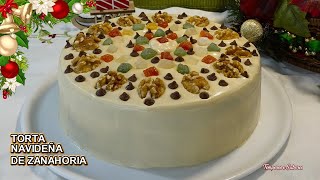 TORTA NAVIDEÑA DE ZANAHORIA DIVINA Y MUY FÁCIL te enseño a hacer todo facilmente [upl. by Willamina]