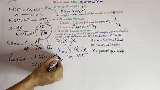 Atomistique  chapitre 1  Masse atomique moyenne Chimie Générale part2 [upl. by Anielram]