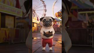 Pug eating to popcorn but no money smart 💡pug funny cutedog [upl. by Baugh]