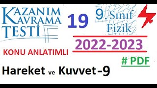 9 Sınıf  Fizik  Kazanım Testi 19  Hareket ve Kuvvet 9  MEB  2022 2023  PDF  TYT Fizik  2023 [upl. by Heimer81]