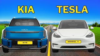 KIA EV9 AWD vs Tesla Model Y LR 2024  Which specs are better [upl. by Legra415]