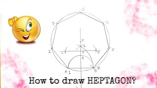 How to draw HEPTAGON  HEPTAGON making trick  Geometric Drawing [upl. by Enrev271]