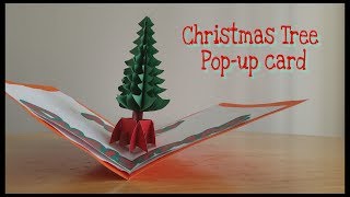 Christmas tree popup card  Christmas greeting card DIY ArtistInU [upl. by Lienaj]