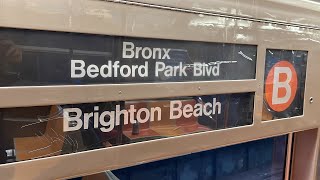 IND 6 Av Express R68A B Train Brighton Beach to Bedford Park Blvd Reverse [upl. by Tloh83]