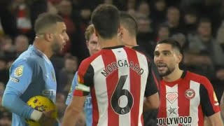 Kyle Walker threatens to knock out Maupay [upl. by Shurlocke]