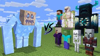 Mutant Ice Golem vs All Mobs  Mutant Mobs in Minecraft battle  Warden  Hirobrine [upl. by Kampmann]