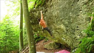 Bouldern Frankenjura  Steinerne Stadt quotSylvesterquot 7a bloc [upl. by Kiele]