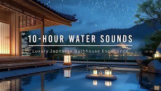 10hour Water amp Crickets Sounds  Japanese Onsen with Mt Fuji amp Cherry Blossom [upl. by Ymaj]