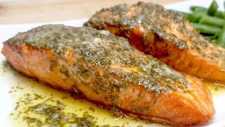 Lachs mit Haut braten Knuspriges Lachsfilet mit Zitronen Butter Sauce Lachs in der Pfanne braten [upl. by Rad]