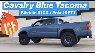 Cavalry Blue Toyota Tacoma Lifted on Enkei RPT1 Wheels amp 33” Tires [upl. by Alyakim998]