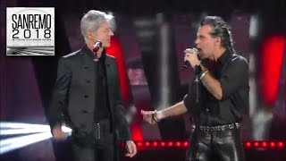 Sanremo 2018  Piero Pelù e Claudio Baglioni in un omaggio al grande Lucio Battisti [upl. by Goldsmith]