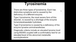 Types of tyrosinemia [upl. by Ailen505]