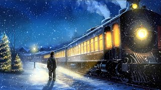 Waiting for the Polar Express 🚂  Dreamscape w Vintage Oldies Christmas Music  Reverb amp Snowfall ❄ [upl. by Kirst]