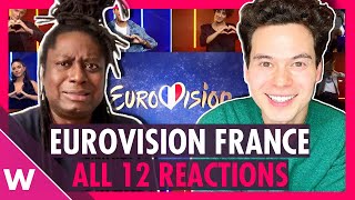 Eurovision France 2021 All 12 songs reaction to C’est vous qui décidez [upl. by Tootsie]