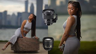 Sigma 105mm 14 vs Nikon 85mm 14 Best Portrait Lens One Light Setup  Godox AD300 Off Camera Flash [upl. by Gusti]