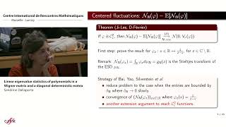 Sandrine Dallaporta  Linear eigenvalue statistics of polynomials in a Wigner matrix and a diagonal [upl. by Dearden]