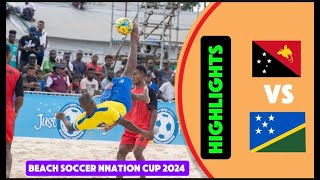 Solomon Island Bilikiki vs PNG Beach Soccer Nations Cup highlights 2024 [upl. by Akimad]