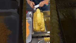 How to make potato spiral stick at street food shortvideo food [upl. by Aihsena]