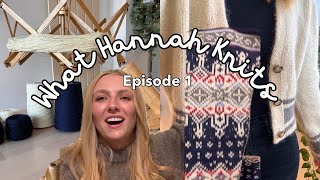 olympic ski sweater college loop caridgan gift knitting  ep 1 what hannah knits podcast [upl. by Quent]