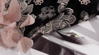 Lace Fabric flower pattern Embroidered Fabric Guipure Mesh Lace Embroidery [upl. by Jeramie]