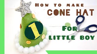 How to make Cone hat for a little 1   first birthday piece  CHIRAkids [upl. by Vitus]