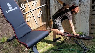 KINGMAZI Adjustable Workout Bench w Resistance Bands  Unboxing amp Review [upl. by Cristabel]