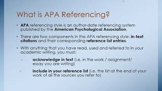 APA citation amp referencing for beginners [upl. by Cadman]