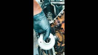 Mercedes w204 18l Turbocharged m271 HOW TO REPLACE OIL PUMP TIMING CHAIN amp guide tensioner [upl. by Star]