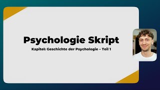 Zusammenfassung Psychologie Aufnahmetest Skript  Geschichte Teil 1 [upl. by Hardy353]