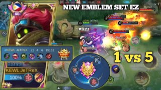 22kills BARATS CORE  NEW EMBLEM SET IS TOTALLY BROKEN  BEST EMBLEM amp BUILD 2023  MLBB🦖 [upl. by Frederica]