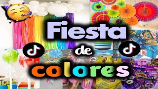 IDEAS para FIESTA de COLORES  TikTok 🌈🥳 [upl. by Enimzzaj]