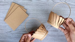 AMAZING DIY BASKET FROM CARDBOARD  Perfect for Wedding Giveaways  Cardboard Craft Ideas [upl. by Ahcire]